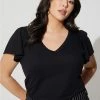 TORRID Girlfriend Signature Jersey V-Neck Flutter Sleeve Tee