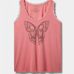 Null Butterfly Cotton Scoop Neck Tank
