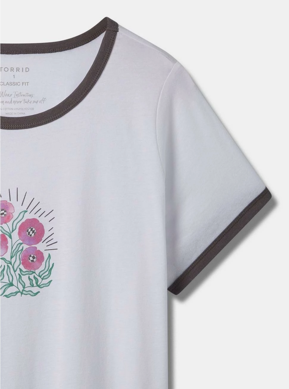 Null Floral Classic Fit Crew Neck Ringer Tee - Image 2
