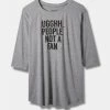 Null Ugh People Super Soft Slub Crew Neck Elbow Sleeve Raglan Tee