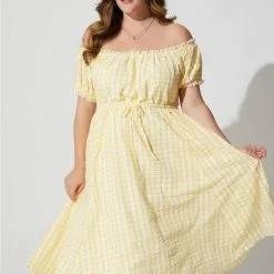 TORRID Midi Seer Sucker Off Shoulder Peasant Dress