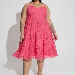 TORRID Midi Crochet Lace Sweetheart Dress