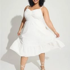 TORRID Midi Poplin Tiered Dress