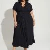TORRID Maxi Rayon Slub Button Front Godet A-line Dress
