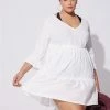 TORRID Mini Cotton Ruffle Long Sleeve Beach Dress