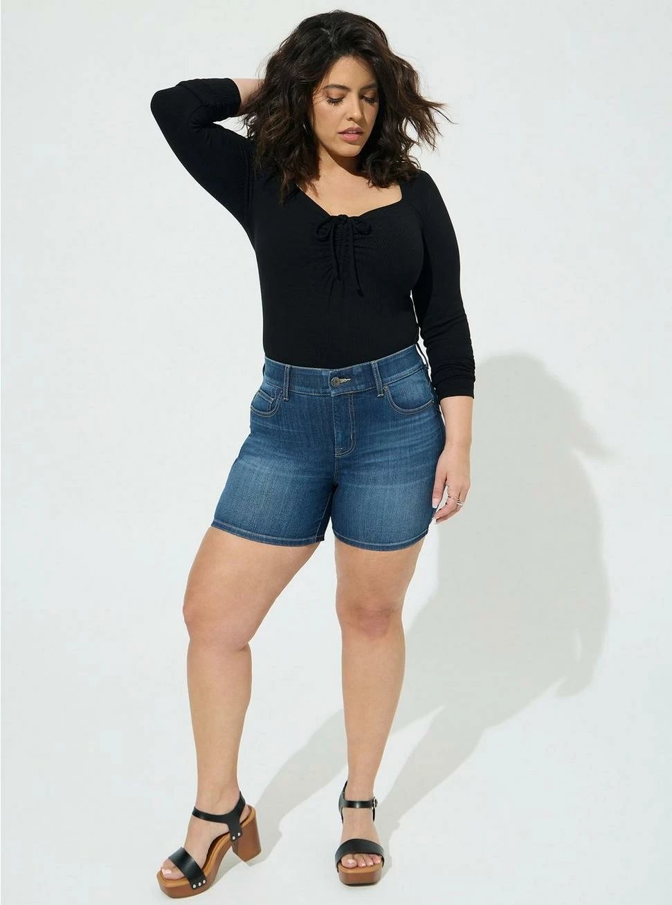 TORRID Everyday Rib Sweetheart Tie Front Keyhole Top - Image 2