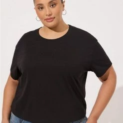 TORRID Relaxed Signature Jersey Crew Neck Crop Tee