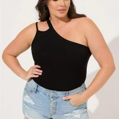 TORRID Everyday Rib One Shoulder Cut Out Cami
