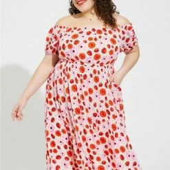 Retro Chic Midi Gauze Puff Sleeve Skater Dress