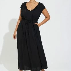 TORRID Maxi Textured Woven Double Slit Dress